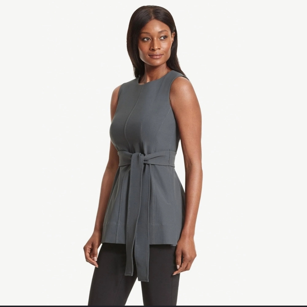 MM Lafleur The Angelina Powerstretch Belted Top in Monsoon Size 1X NWT